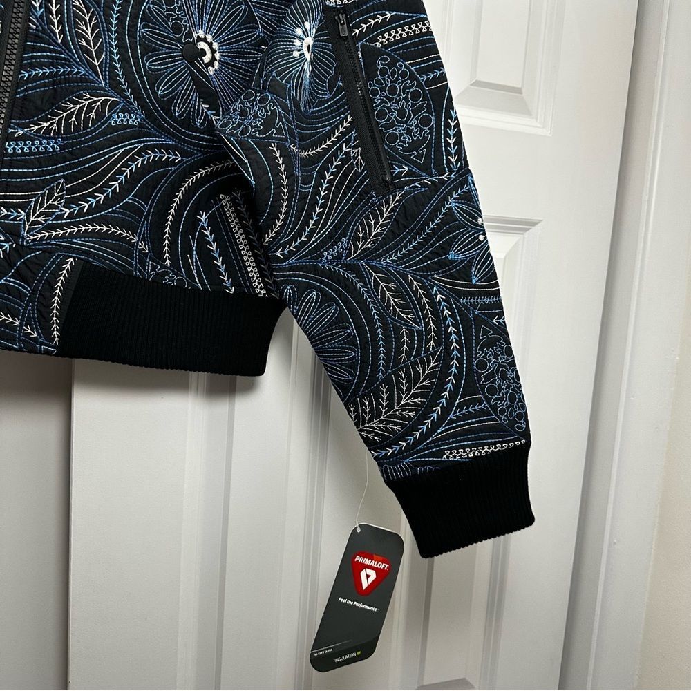 Free People Movement Garden Party Floral Embroidered Cropped Bomber Jacket XL - Picture 6 of 9